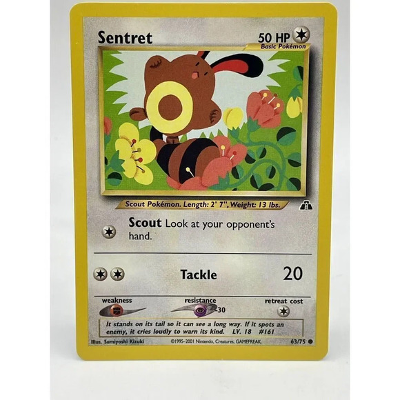 Sentret 63/75 Neo Discovery Pokemon‎ Card Non Holo Vintage 2001 NM - Picture 1 of 6
